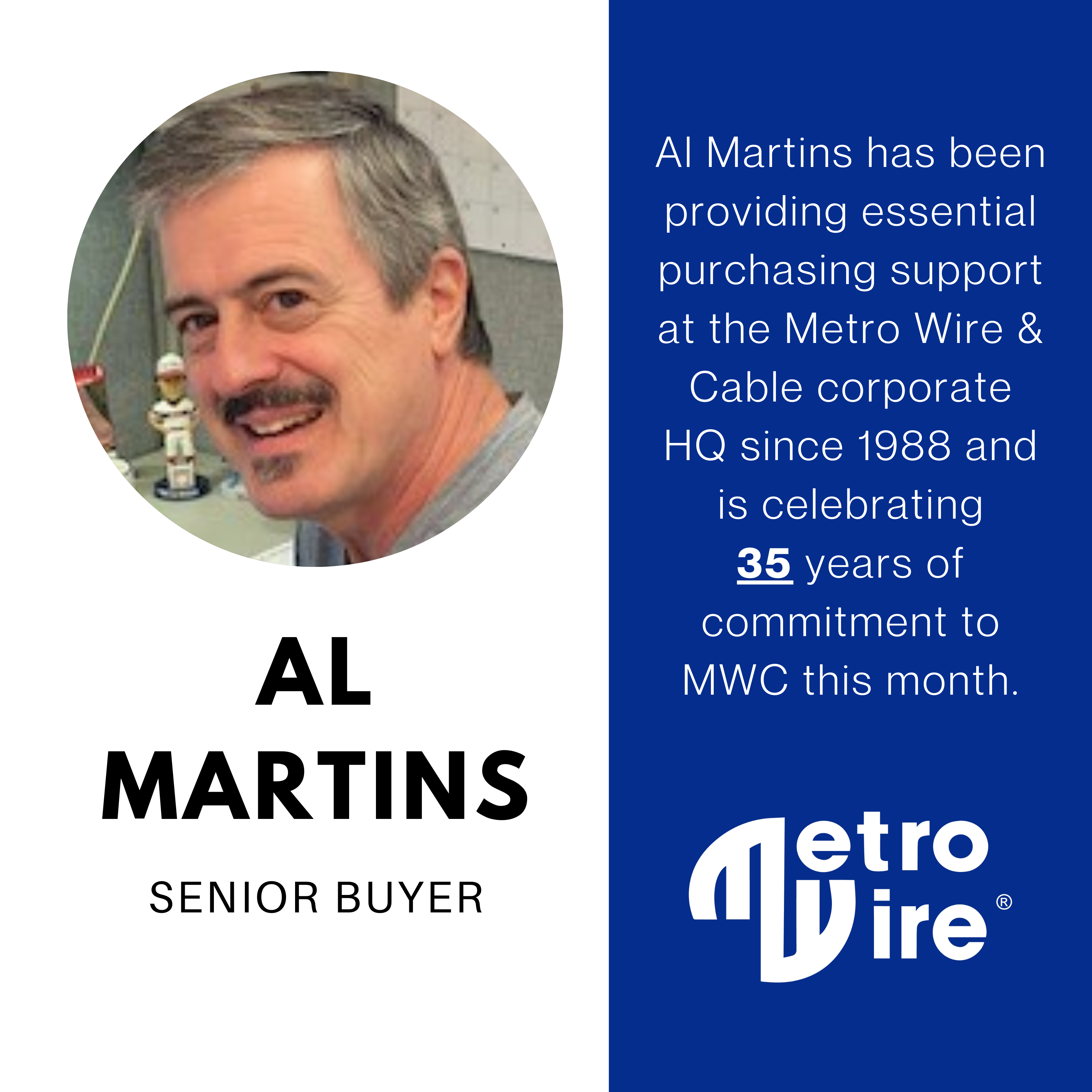 Al Martins celebrates 35 years at Metro Wire.